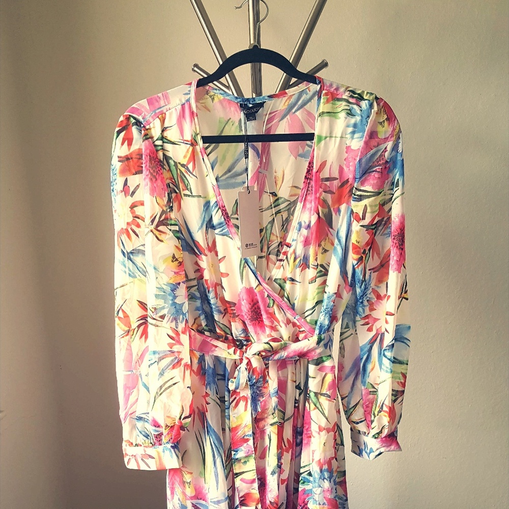 Flowered Long Sleeve Dress